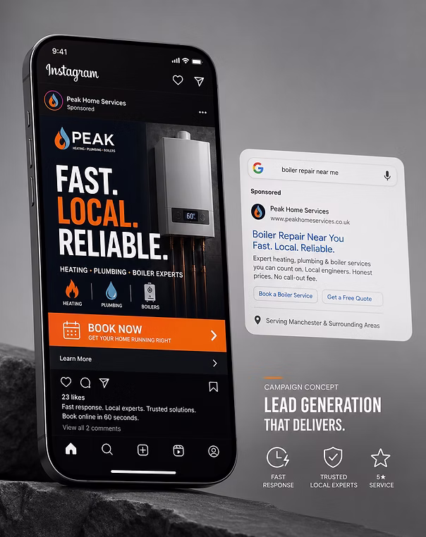 Lead generation ad creative for local home service campaign