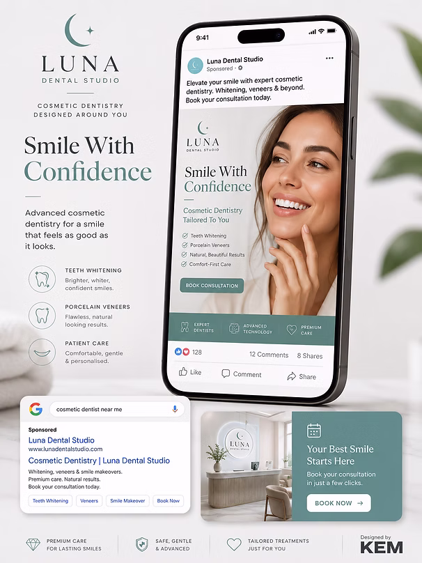 Dental clinic lead generation ad creative