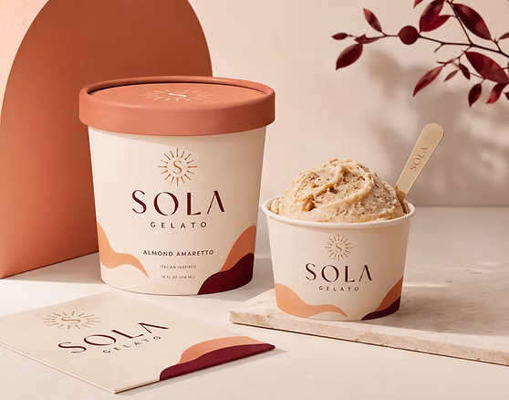 Soft product and packaging creative for a gelato brand